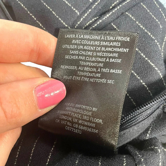 Anthropologie The Essential Jumpsuit Pinstripe Sleeveless Navy Blue Size US 0 - Picture 15 of 15